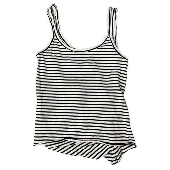 AllSaints Hatti Striped Cami Ruched Black White Stripe US 0 $44 NWOT Boho - Picture 7 of 14
